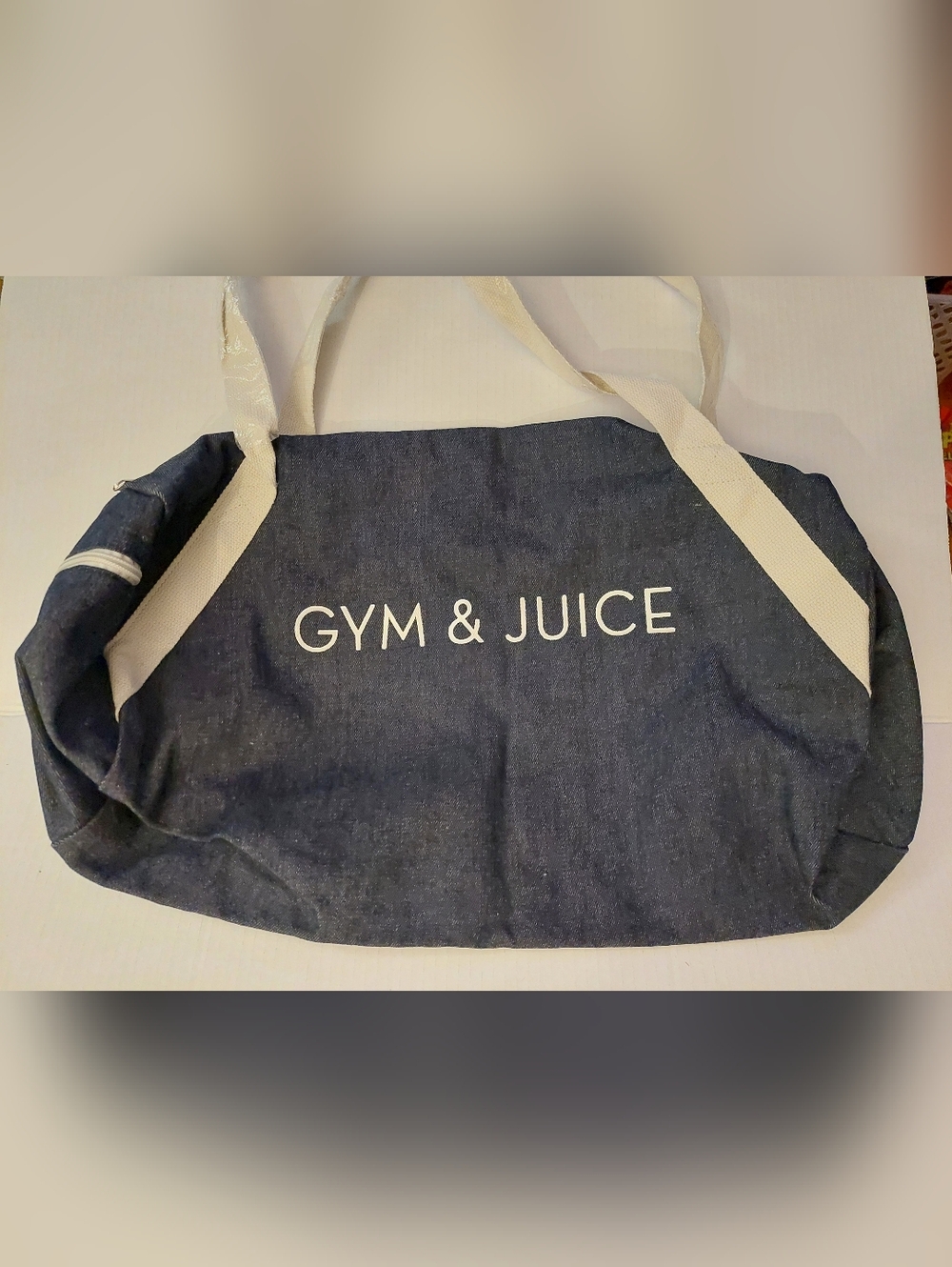 New Gym And Juice Workout Bag Denim Bag   Gym Tote
